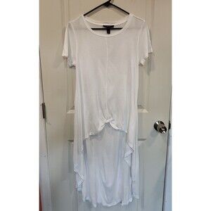 Women's Forever 21 High-Low Longline Top White Medium